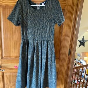 LuLaRoe Teal and Beige Geometric Top